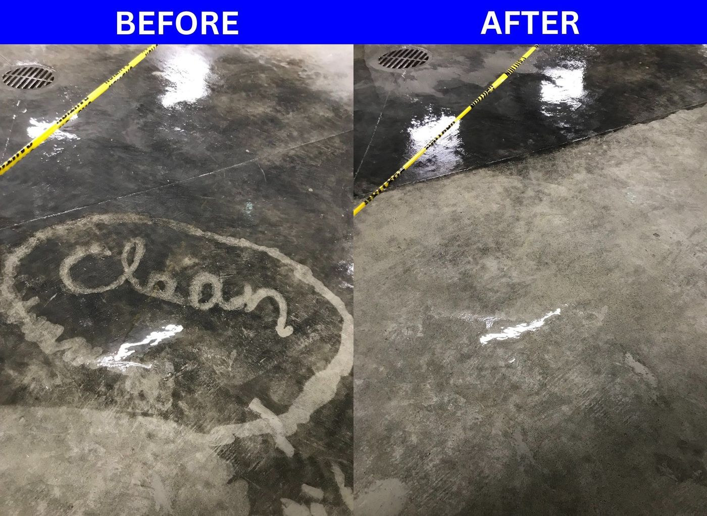 before and after of cleaning dirty exterior flooring