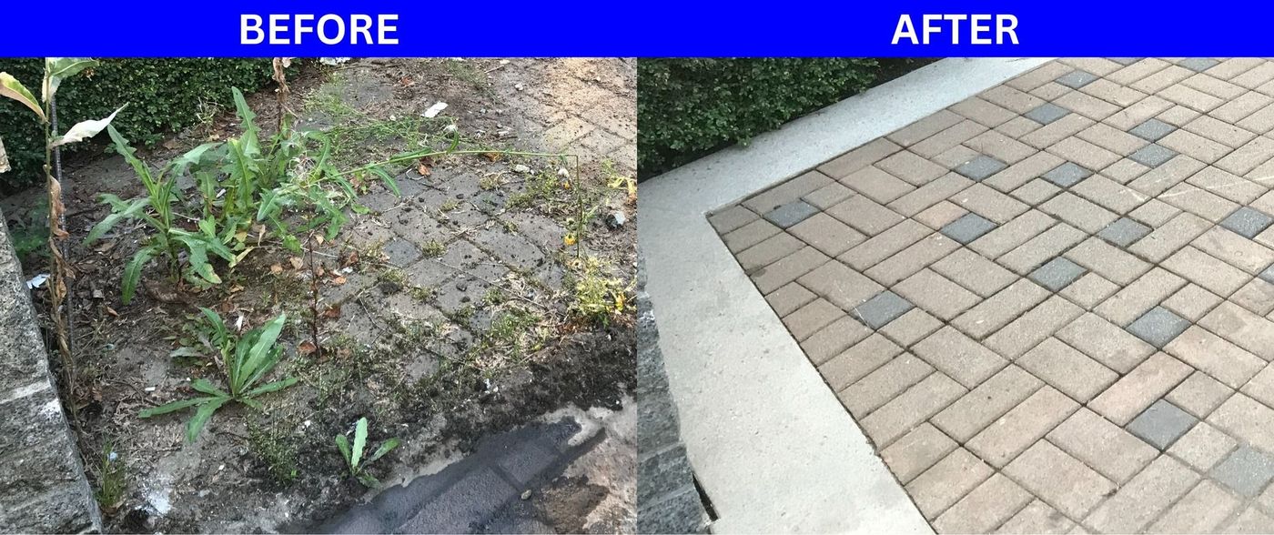 before and after of exterior flooring 