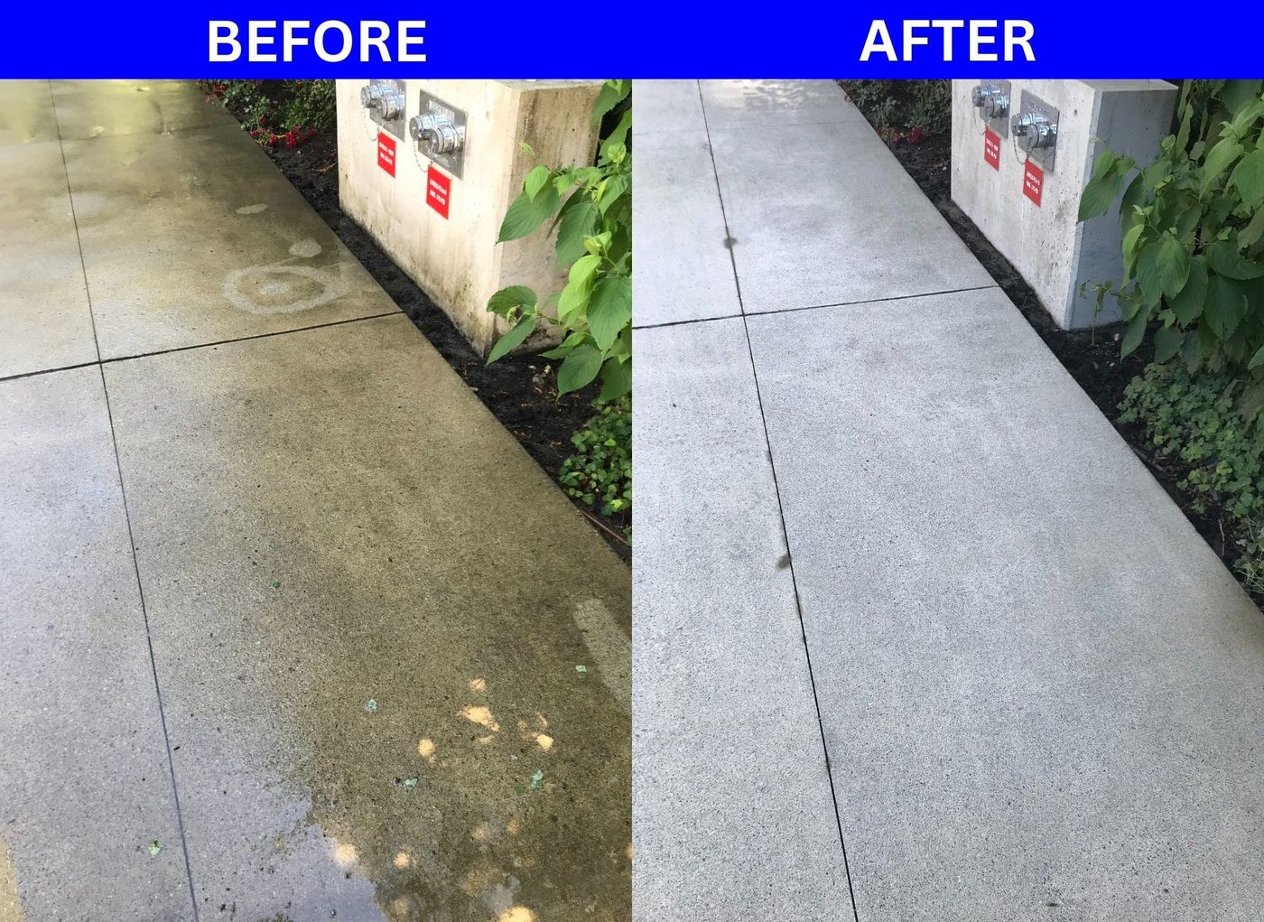 before and after of flooring in the exterior of a house