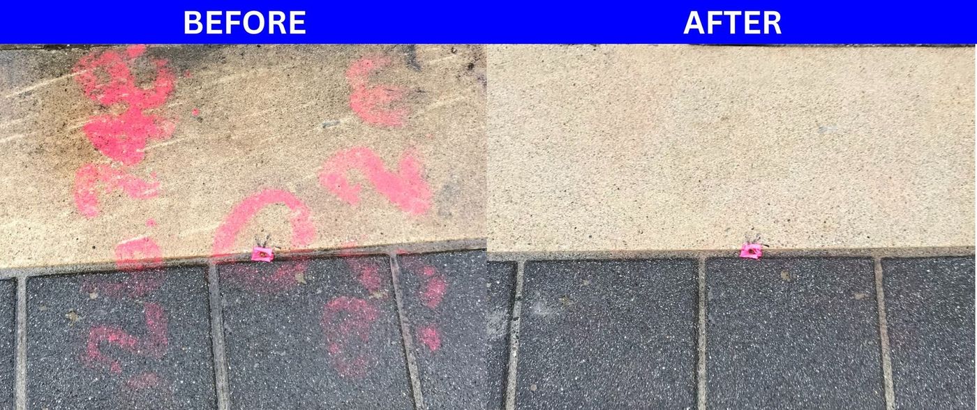 before and after of graffiti flooring