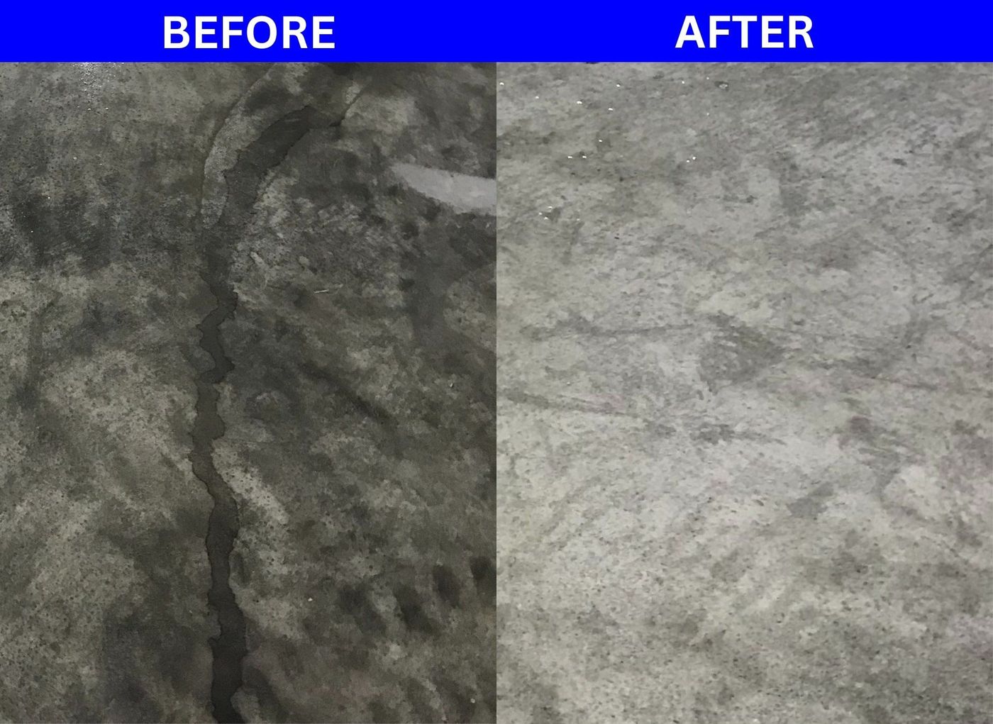 before and after of pressure cleaning floor