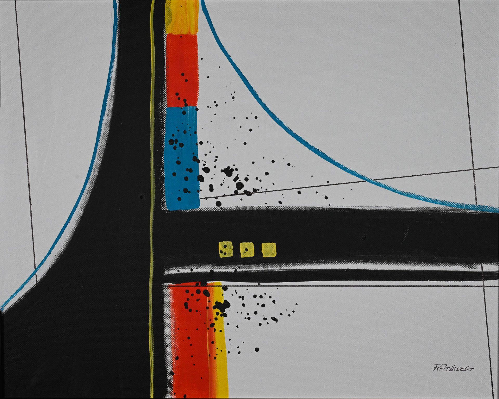 A colorful painting with the number 999 on it