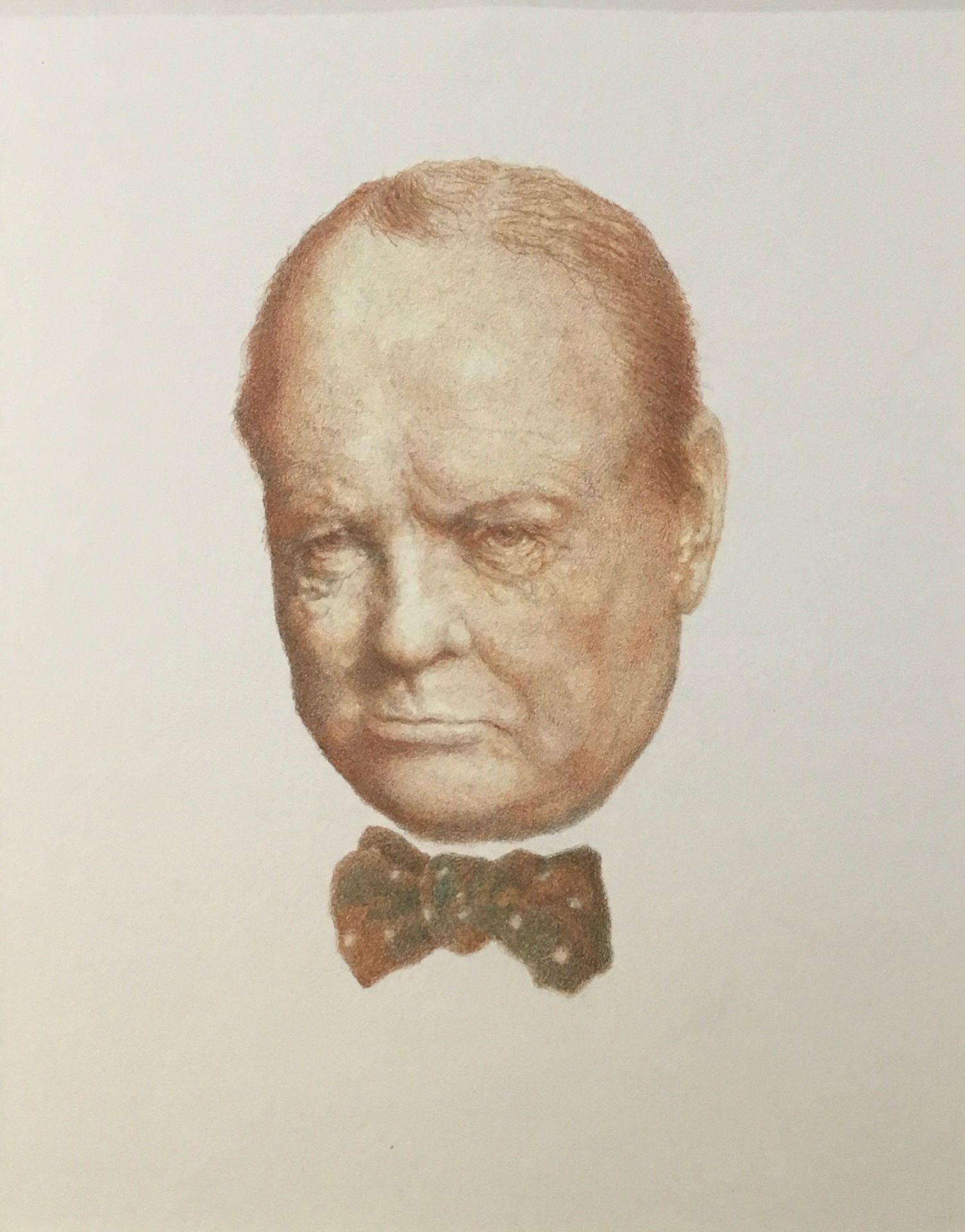 A drawing of a man wearing a bow tie