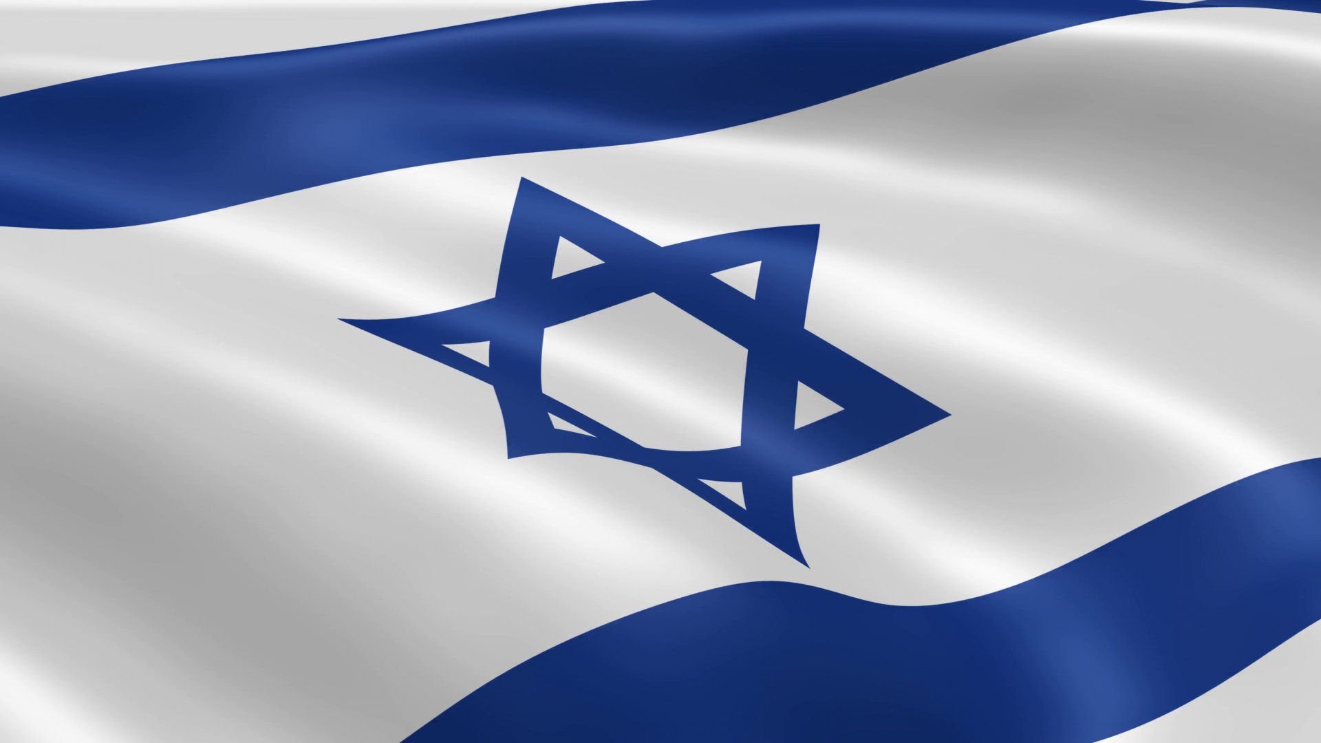 A blue and white flag with a star of david on it