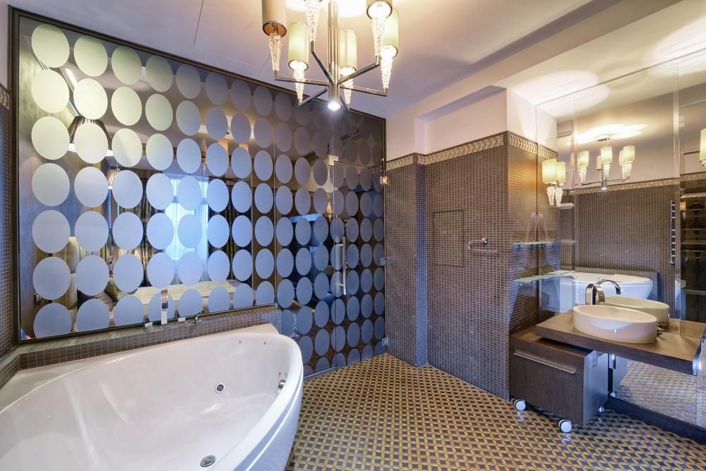 Luxurious Bathroom With Patterned Glass Screen — ABV Plumbing In Umina Beach, NSW