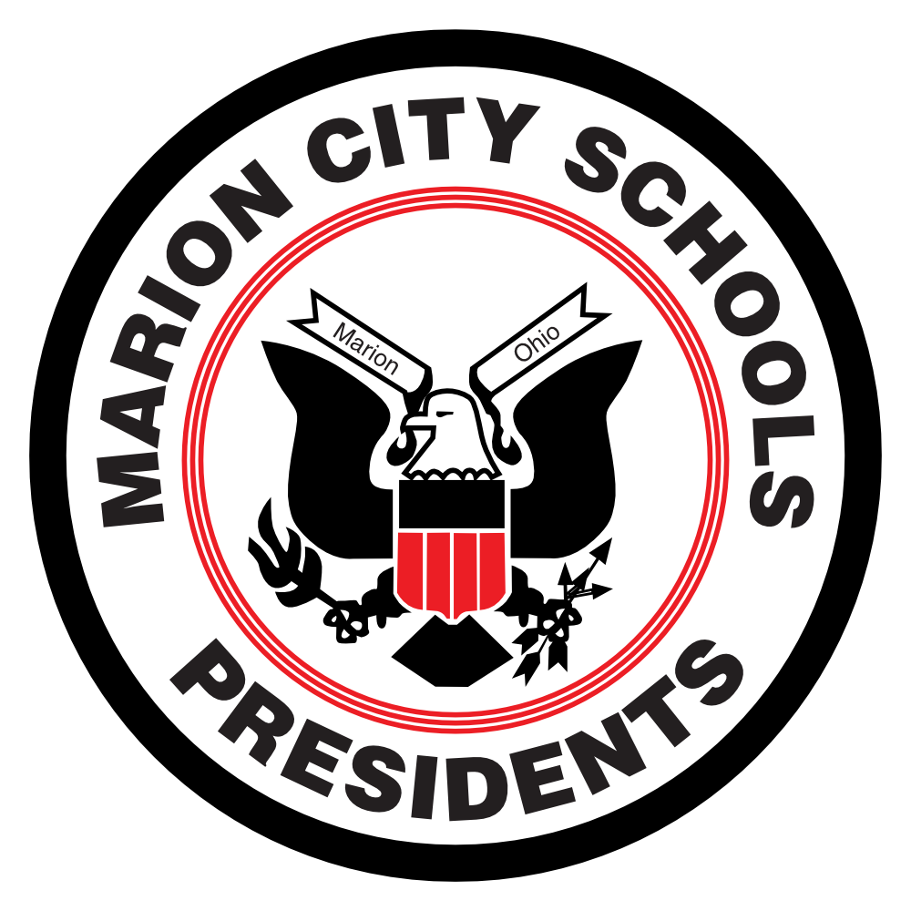 The logo for marion city schools presidents has an eagle on it.