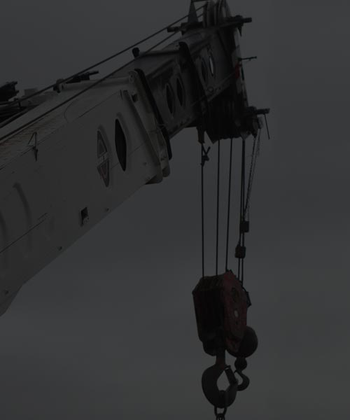 black & white image of large crane for recent project