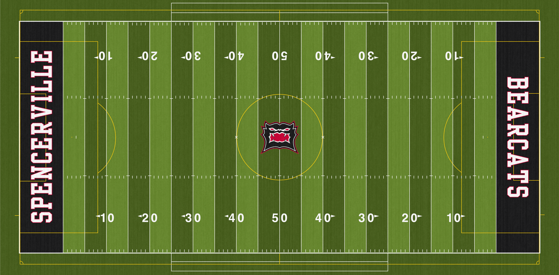 Memorial Field Spencerville Bearcats Football Field Turf