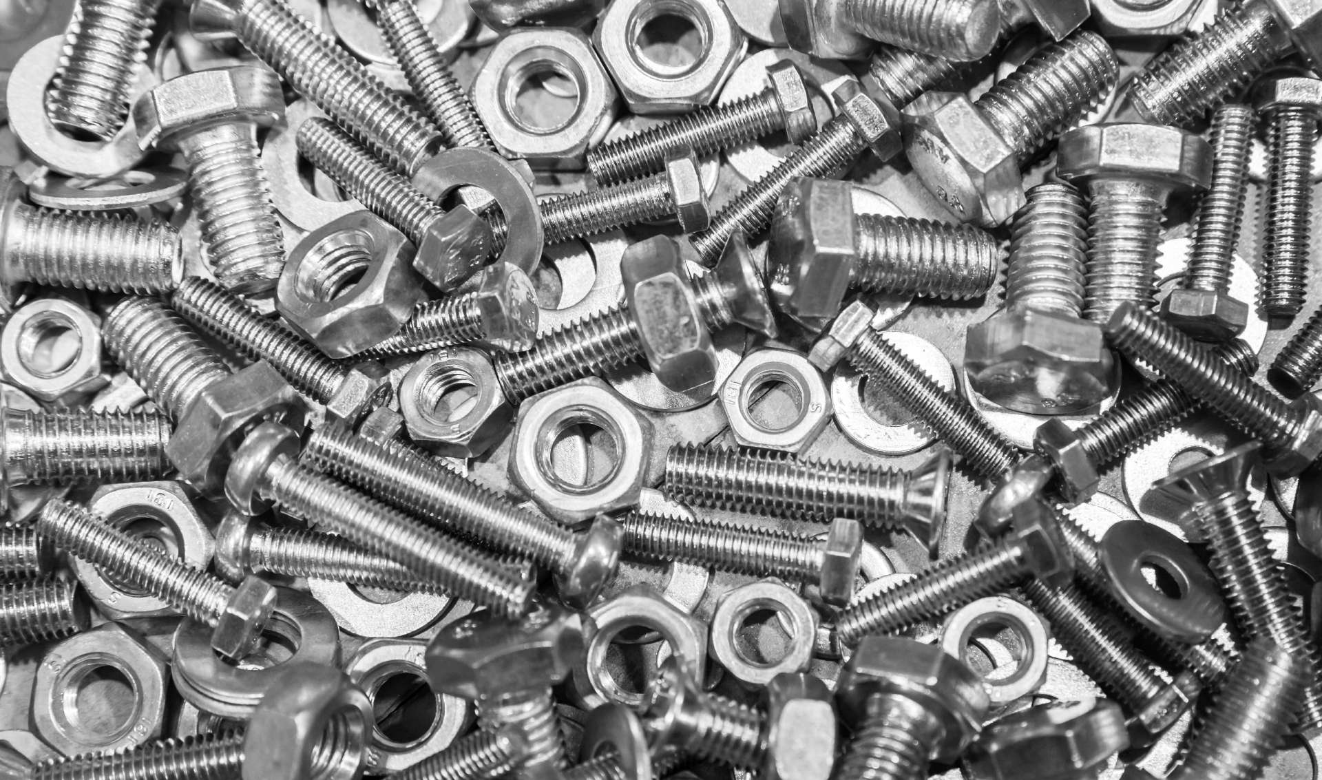 Viteria (rondelle piane e coniche, viti a taglio a testa tonda, bulloni in acciaio, spine, perni e rivetti)