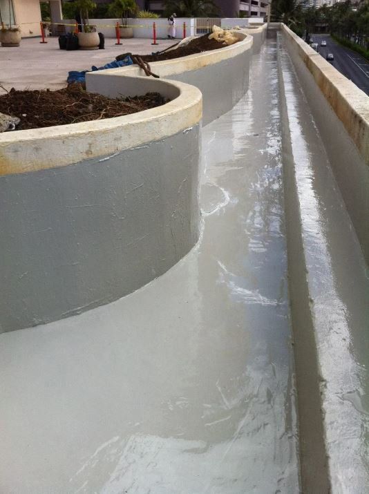 Planter Waterproof Coating After — Honolulu, HI — Central Pacific Specialty Contractors