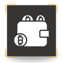 Bitcoin wallet icon with coins.