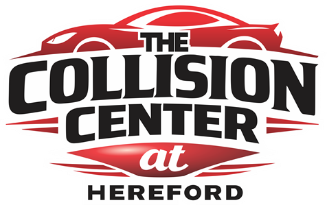 The Collision Center at Hereford logo with a red car silhouette