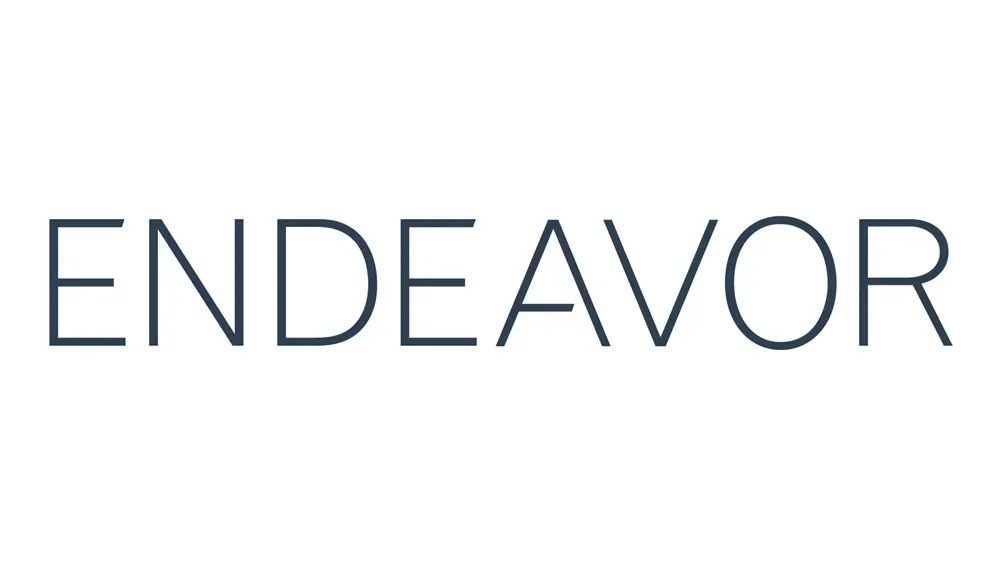Logo for Endeavor, a wordmark in a dark blue font.