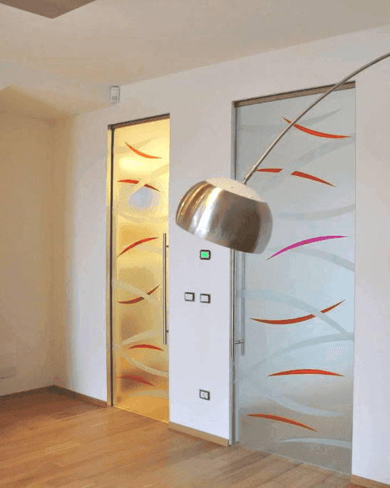 porta in vetro colorata
