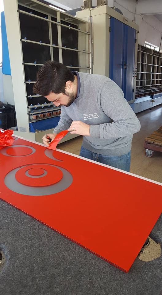 vetri serigrafati a mano