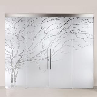 porta in vetro design albero