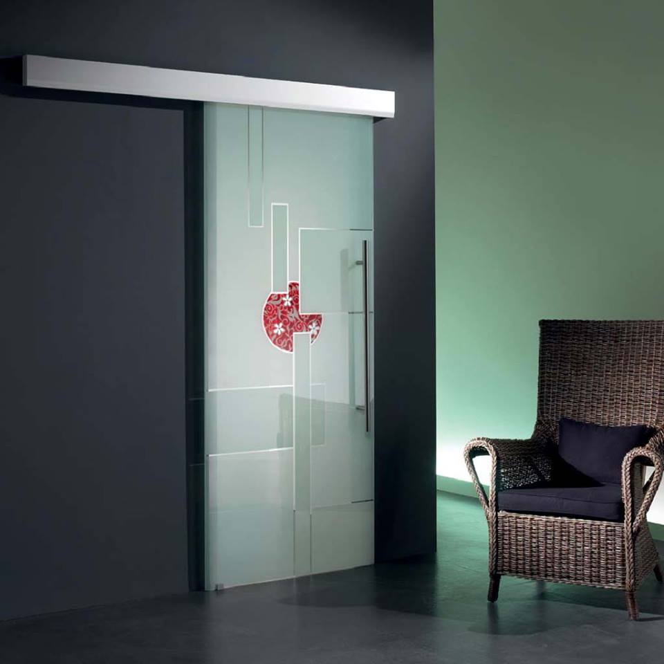 porta in vetro scorrevole esterna una guida