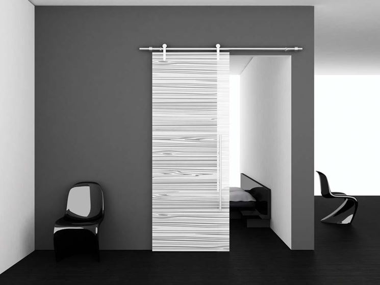 porta in vetro scorrevole esterna design