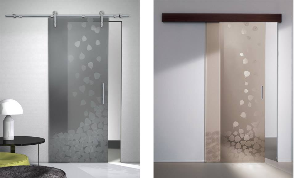 porta in vetro scorrevole esterna  serigrafata