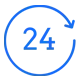 A blue circle with the number 24 inside of it.