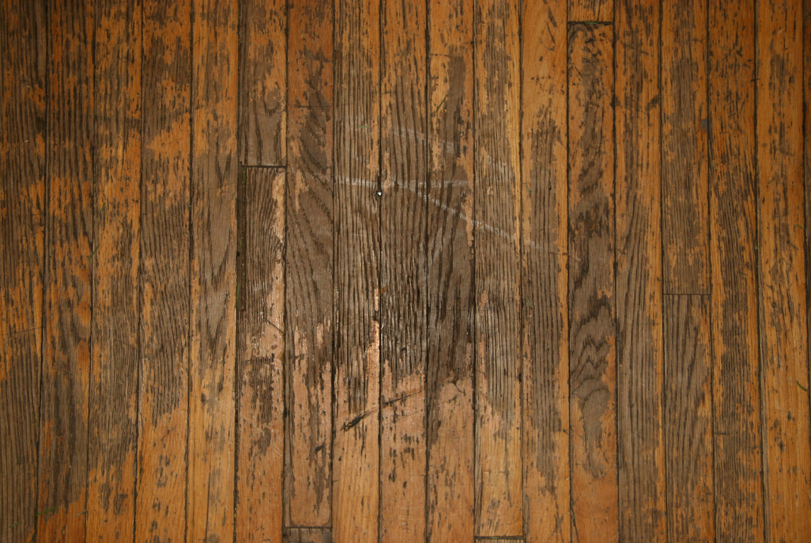 Damaged wood floors that need refinishing services