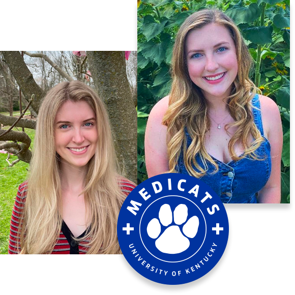 Medicats Founders Lauren Adams and Sophia Salyers Headshots of Medicats founders Lauren Adams and Sophia Salyers with Medicats logo
