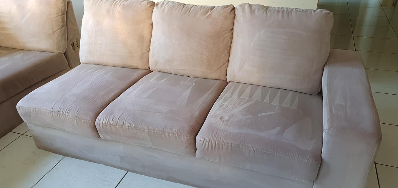 Light brown lounge after it has been cleaned