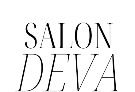 A black and white logo for a salon called salon deva