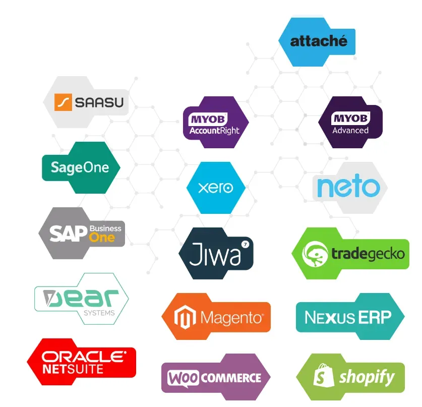 A bunch of different logos on a white background