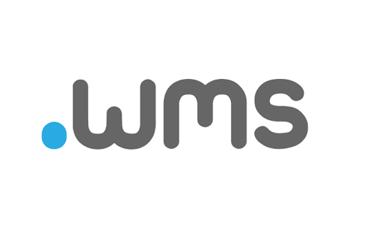 A logo for a company called wms on a white background.