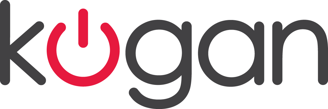 A logo for a company called kugan with a red button in the middle.