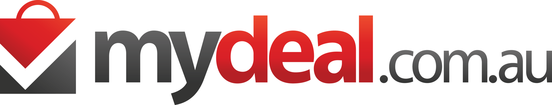 A red and black logo for mydeal.com.au