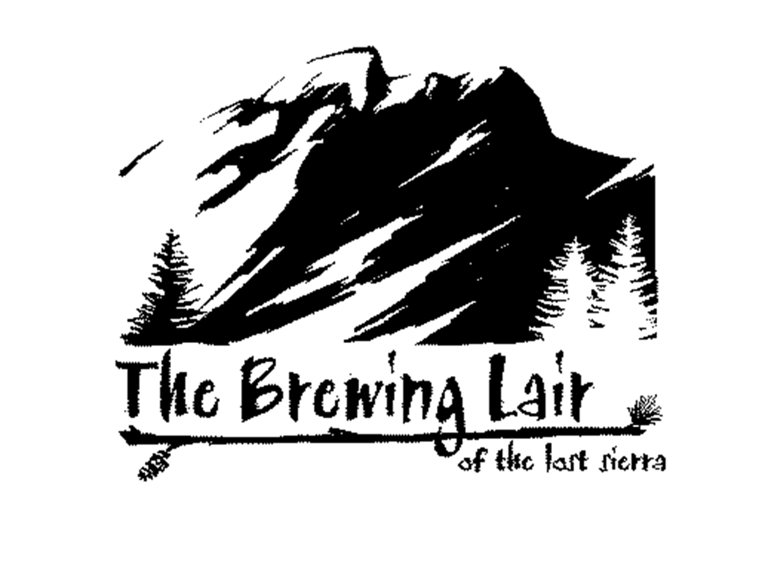 A black and white logo for the brewing lair of the last sierra