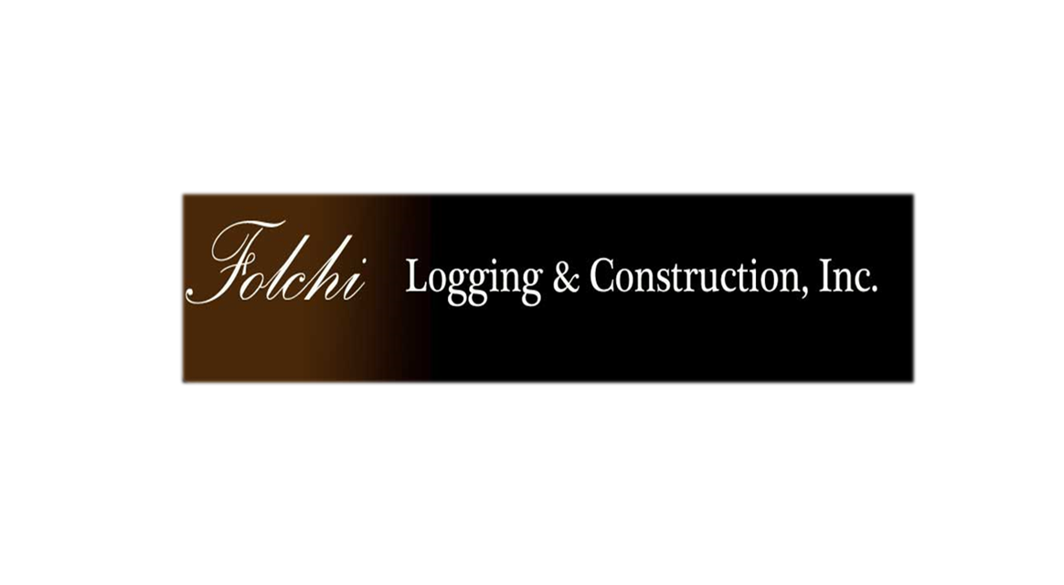 A logo for folchi logging and construction inc.