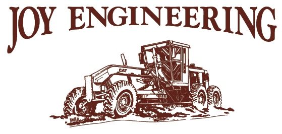A logo for joy engineering with a tractor on it