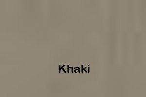 the word khaki is on a white background .