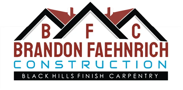 A logo for brandon faehnrich construction blackhills finish carpentry