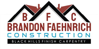A logo for brandon faehnrich construction blackhills finish carpentry
