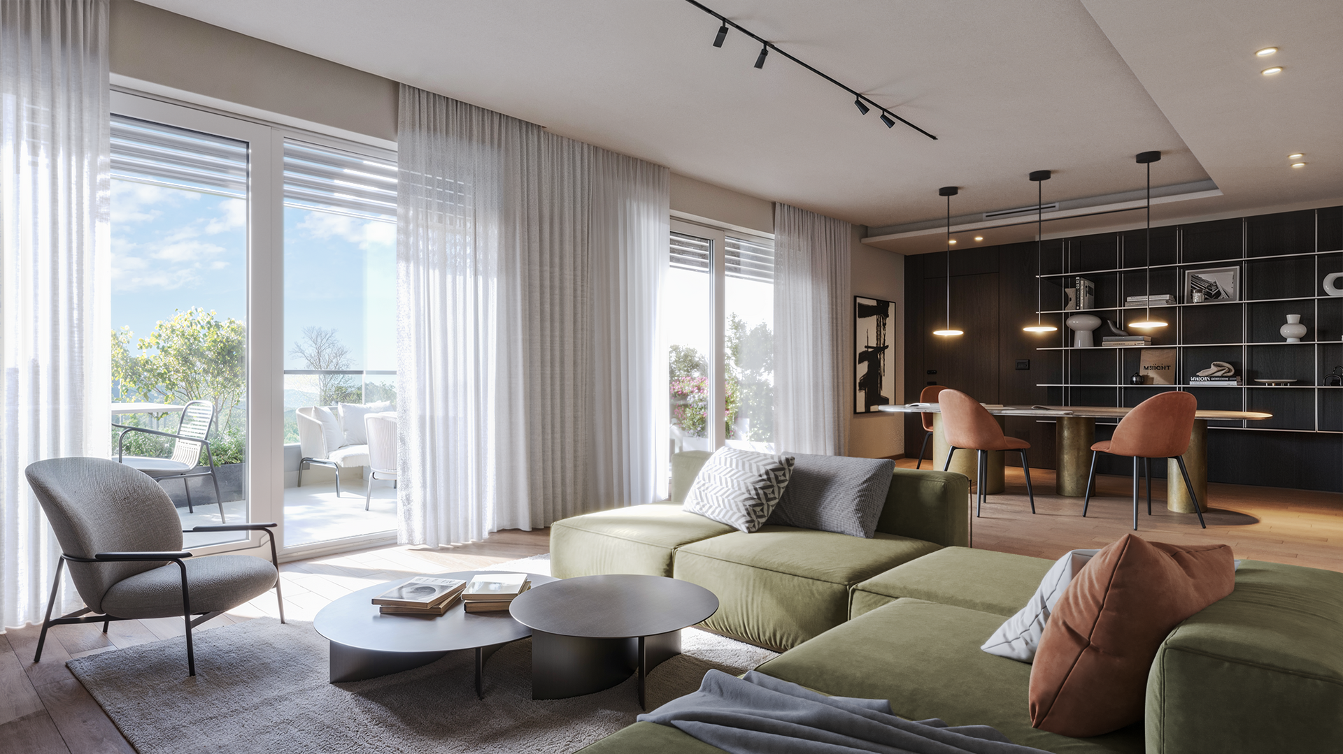 una donna tiene in braccio due bambini e dice