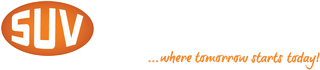 A logo for suv caravans where tomorrow starts today