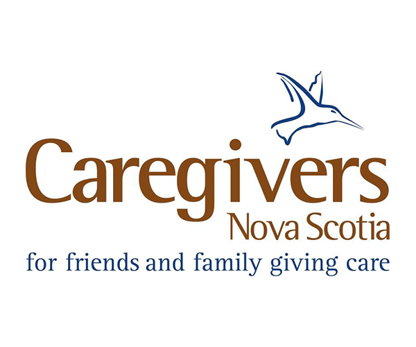 The logo for caregivers nova scotia for friends and family giving care