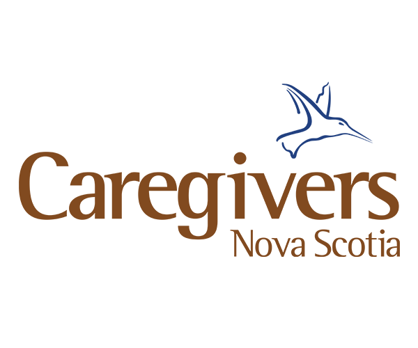 The logo for caregivers nova scotia has a bird on it