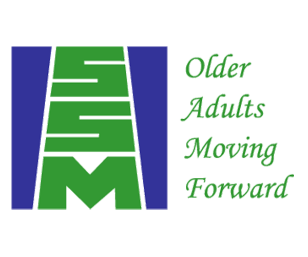 A logo that says older adults moving forward