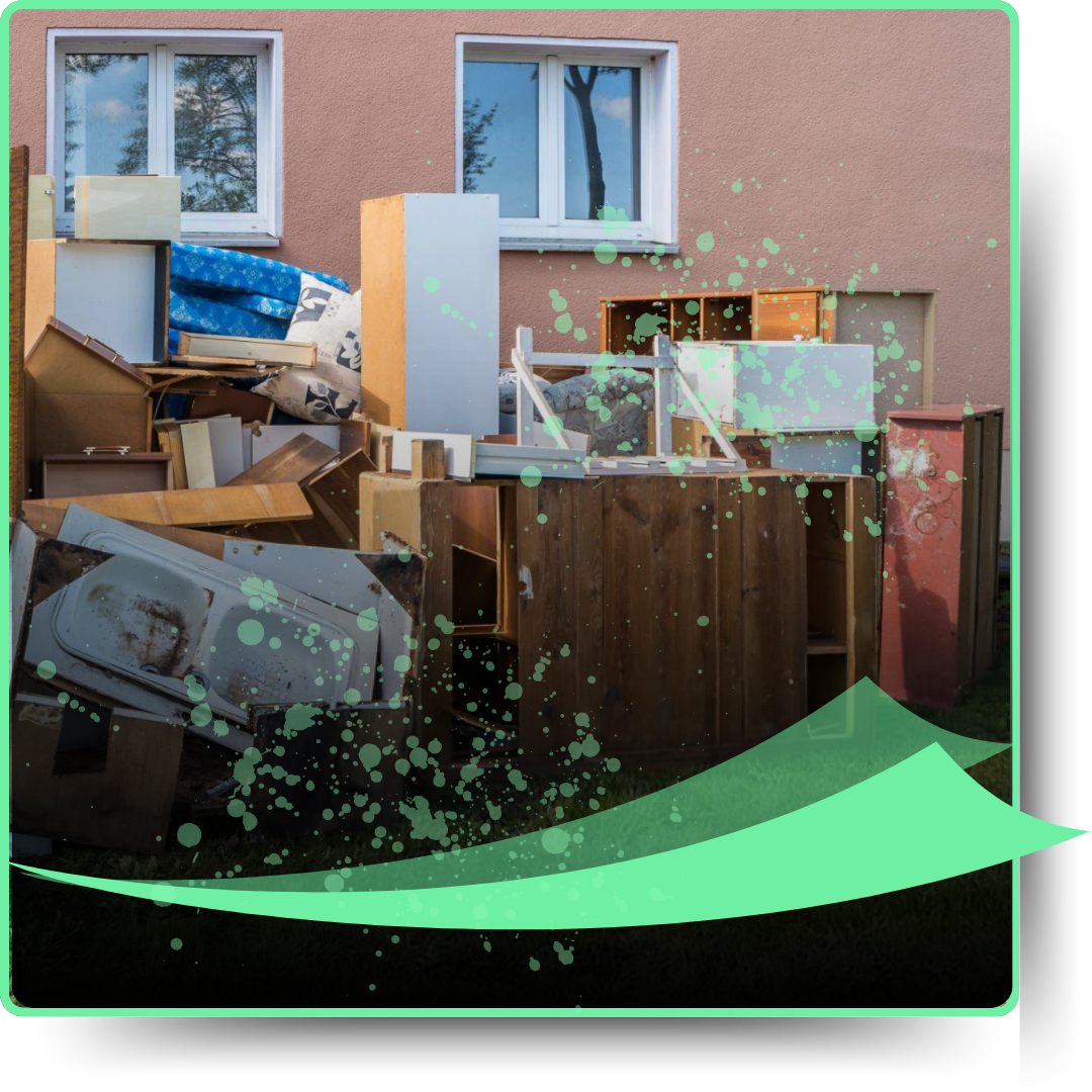A pile of discarded appliance.