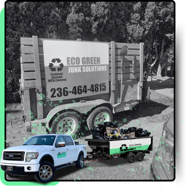 An Eco Green Solutions trailer pick up car.