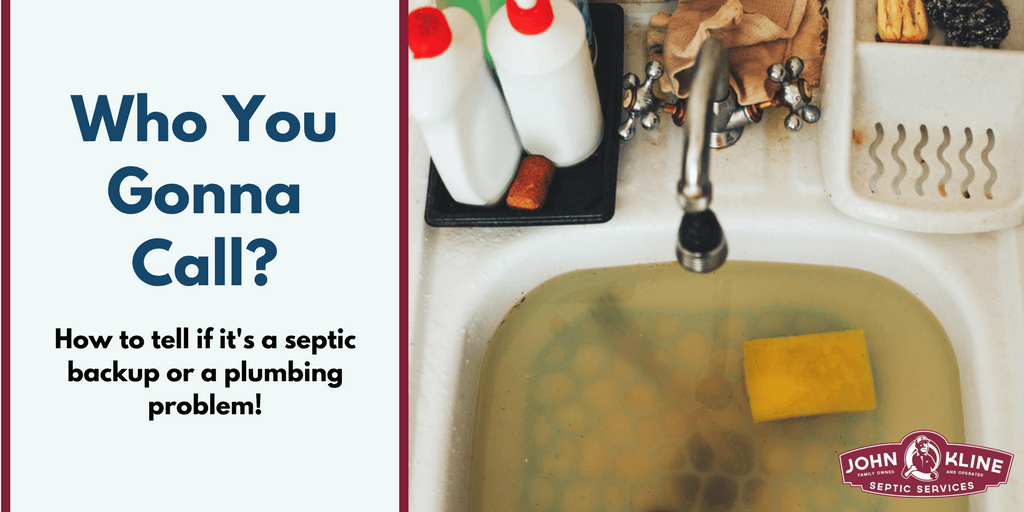 A sink with a yellow sponge in it and the words `` who you gonna call ? ''