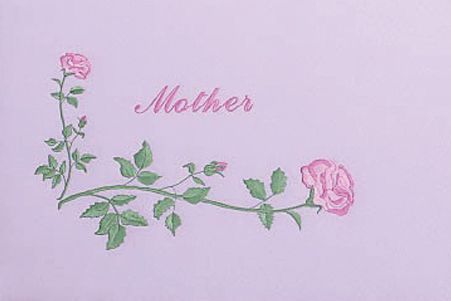 a mother 's day card with a pink rose on a purple background .