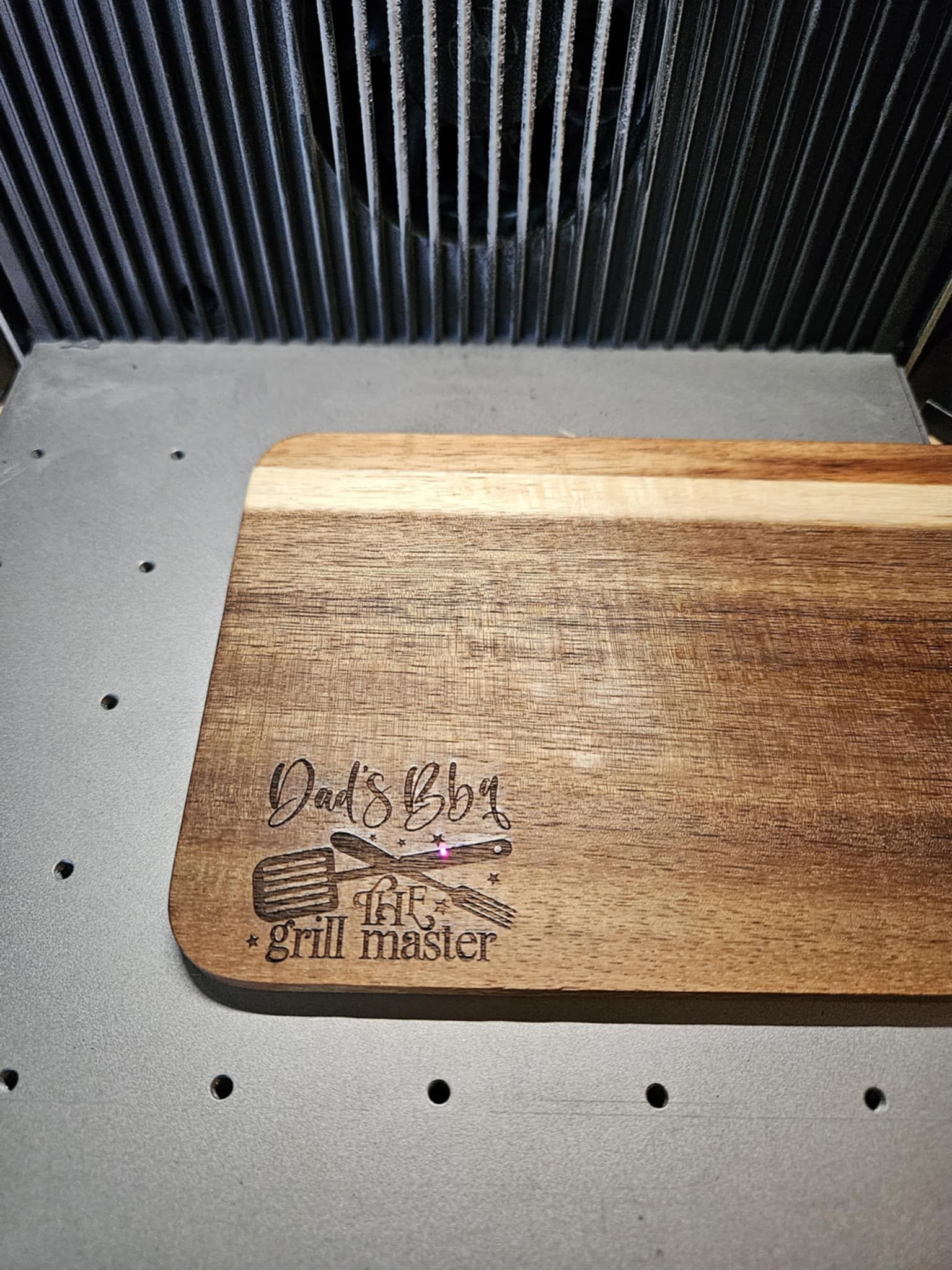 11 x 5 acacia charcuterie board with custom engraving