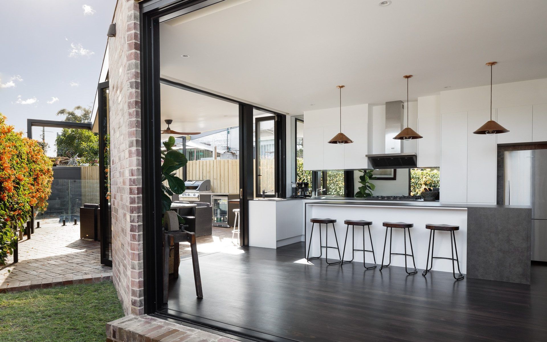 A Kitchen With a Lot of Windows and Stools — DecoGlaze in Minchinbury, NSW