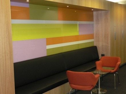 Two Chairs and a Table in Front of a Colourful Wall — DecoGlaze in Minchinbury, NSW